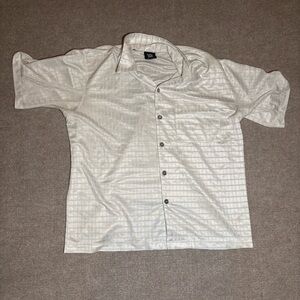 Rollin Hard White Satin Check Button Up Shirt Made USA Size L